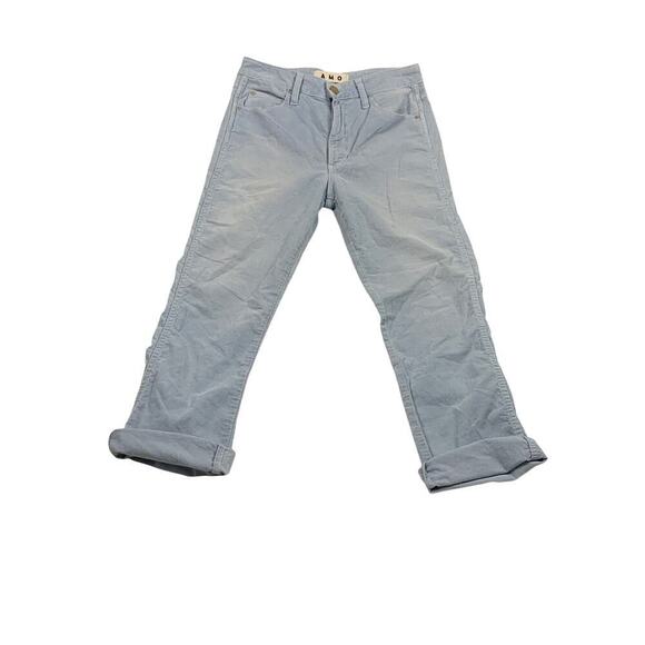 AMO Bella Corduroy Powder Blue High Rise Straight Leg Jeans - Size 27 - Picture 3 of 8